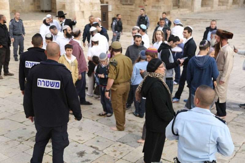 Zionist settlers defile Al Aqsa Mosque under police guard Zionist settlers defile Al Aqsa Mosque under police guard